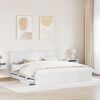 vidaXL Cadru de pat cu sertar Alb 200 x 200 cm Lemn Ingineresc