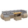 vidaXL Set canapele de grădină, 8 piese, cu perne, bej, poliratan