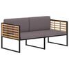 vidaXL Bancă de grădină cu perne, gri &icirc;nchis, 136cm, lemn masiv acacia