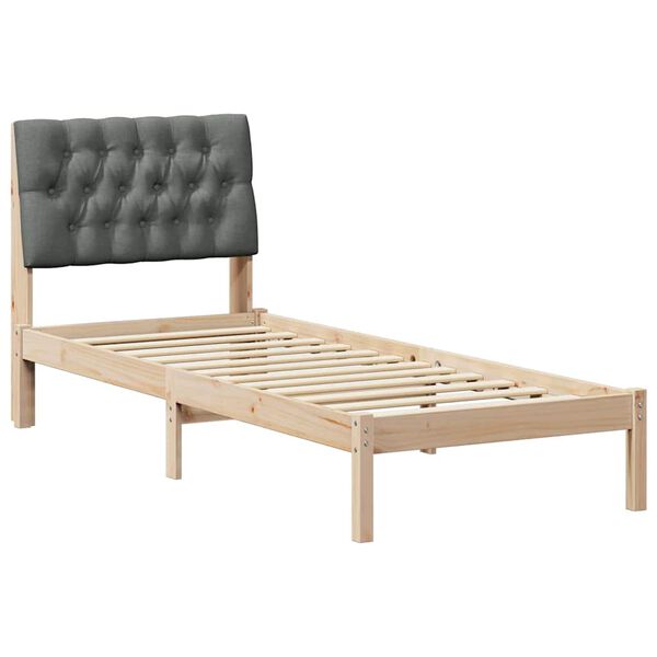 vidaXL Cadru de pat cu tăblie tapițată cu headboard Maro 75 x 190 cm
