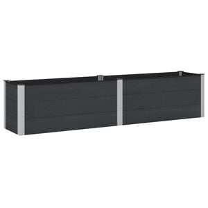 vidaXL Strat &icirc;nălțat de grădină Negru 250 x 50 x 54 cm