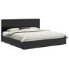vidaXL Cadru de pat cu depozitare și tăblie Negru 200 x 200 cm