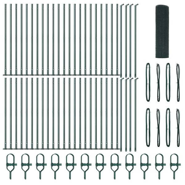 vidaXL St&acirc;lp de gard. Verde 100 x 0,5 m (plasă de 25 x 25 mm)