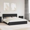vidaXL Pat cu storage cu headboard Negru 200 x 200 cm Lemn compozit