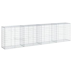 vidaXL Coș gabion cu capac, 400x50x100 cm, fier galvanizat