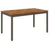vidaXL Masă de cină pentru grădină Natural și Cafea 141 x 80,5 x 75 cm