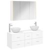 vidaXL Set de mobilier pentru baie 4 pcs Alb Lemn prelucrat și sticlă