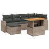 vidaXL Set canapele de grădină, 7 piese, cu perne, gri, poliratan