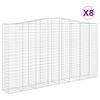 vidaXL Coșuri gabion arcuite, 8 buc, 400x50x220/240cm, fier galvanizat
