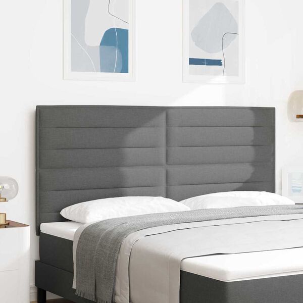 vidaXL Tăblie cap cu headboard Gri &icirc;nchis 180 cm Piele artificială