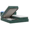 vidaXL Pat Ottoman cu Saltea și LED Verde &icirc;nchis 180 x 200 cm Catifea