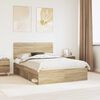 vidaXL Cadru de pat cu headboard Sonoma 160 x 200 cm Lemn de pin masiv