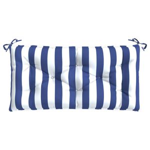 vidaXL Perne bancă grădină, dungi albastre/albe, 110x50x7 cm, textil