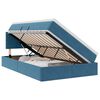 vidaXL Pat cu LED și saltea albastru 120 x 190 cm Catifea