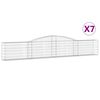 vidaXL Coșuri gabion arcuite 7 buc, 400x30x60/80 cm, fier galvanizat