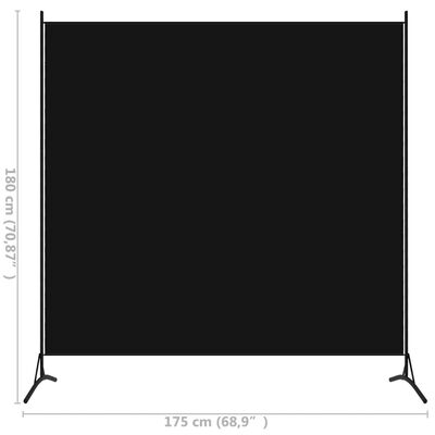 vidaXL Separator de cameră, negru, 175x180 cm, textil