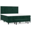 vidaXL Pat box spring cu saltea, verde &icirc;nchis, 180x200 cm, catifea