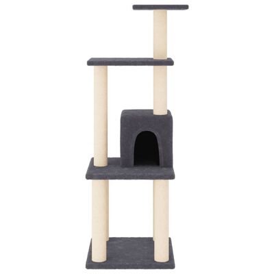 vidaXL Ansamblu pisici cu stâlpi din funie de sisal, gri închis 105 cm