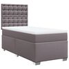 vidaXL Pat box spring cu saltea, gri, 90x190 cm, piele ecologică