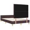 vidaXL Cadru de pat cu headboard Maro &icirc;nchis 120 x 200 cm țesătură