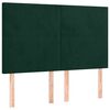 vidaXL Pat box spring cu saltea, verde &icirc;nchis, 140x190 cm, catifea