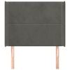 vidaXL Tăblie de pat cu aripioare gri &icirc;nchis 93x16x118/128 cm catifea