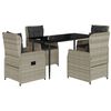 vidaXL Set mobilier de grădină cu perne, 5 piese gri deschis poliratan