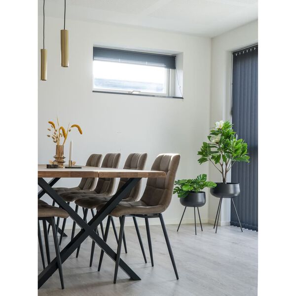 House Nordic Ghivece cu flori &bdquo;Kira&rdquo;, 2 bucăți, negru