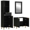 vidaXL Set mobilier de baie, 3 piese, negru, lemn compozit