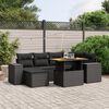 vidaXL Set mobilier grădină perne 8 piese negru, poliratan/lemn acacia