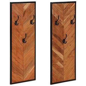 vidaXL Rafturi pentru haine 2 buc 35x1x90 cm din lemn masiv de salc&acirc;m