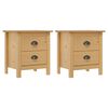 vidaXL Noptiere Hill, 2 buc., 46x35x49,5 cm, lemn masiv de pin