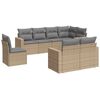 vidaXL Set canapele de grădină, 8 piese, cu perne, bej, poliratan