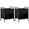 vidaXL Dulap de noapte 2 buc. Stejar Negru 40 x 30 x 50 cm