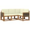 vidaXL Set de canapele de exterior 4 buc. Natural și Crem Poliester