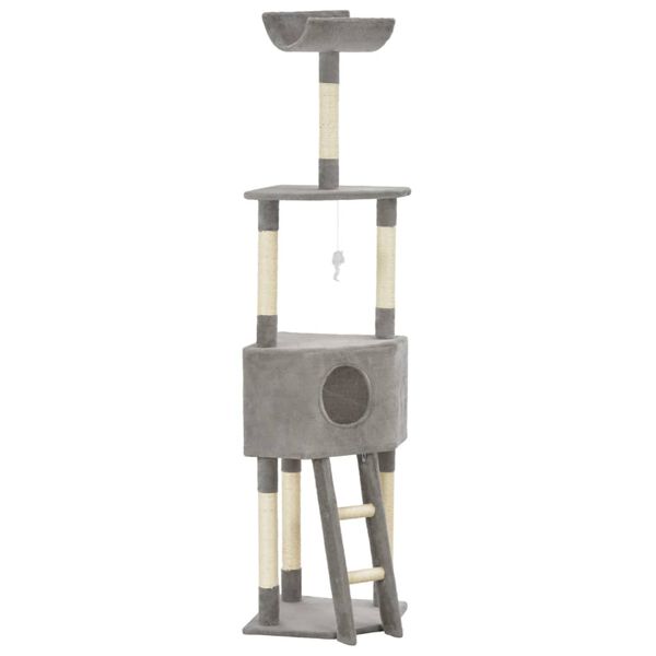 vidaXL Ansamblu pentru pisici, st&acirc;lp cu funie de sisal, gri, 180 cm