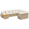 vidaXL Set canapele de grădină cu perne, 10 piese, bej, poliratan