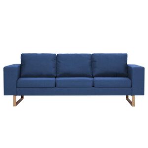 vidaXL Canapea cu 3 locuri, albastru, material textil