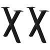 vidaXL Picioare pentru măsuță de cafea &icirc;n formă de X, 2 buc., negru, 60x(42-43) cm, oțel