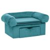 vidaXL Canapea pentru c&acirc;ini cu depozitare Turcoaz 75 x 50 x 38cm Pluș