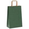 vidaXL Pungi de h&acirc;rtie 250 buc cu m&acirc;nere verde 21x11x31 cm