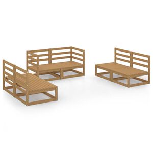 vidaXL Set mobilier de grădină, 6 piese, maro miere, lemn masiv de pin