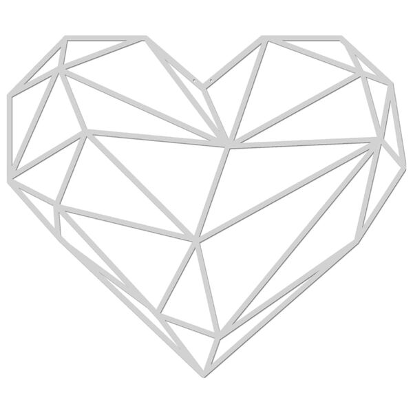 Homemania Decor de perete Heart, argintiu, 47x40 cm, oțel