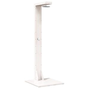 vidaXL Duș exterior 210 cm Lemn masiv de pin și oțel inoxidabil Alb