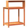 vidaXL Masă plantare cu rafturi maro 82,5x50x109,5 cm lemn masiv pin