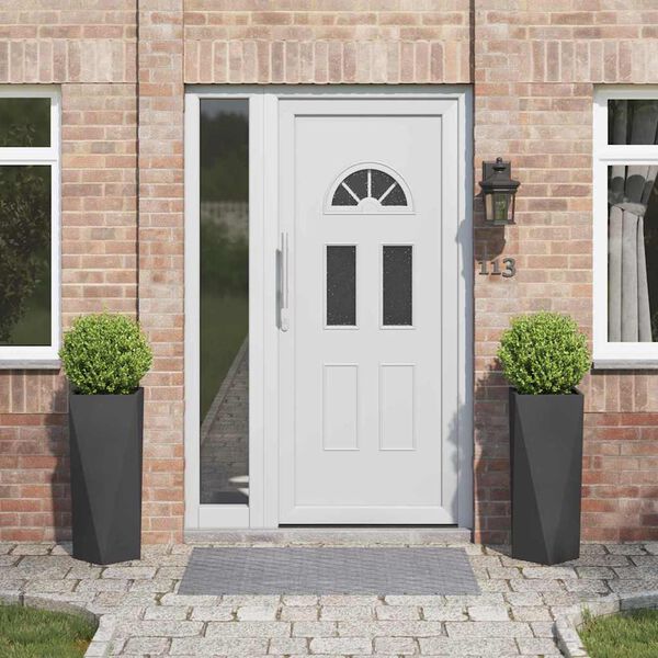 vidaXL Jardinieră 2 pcs Negru 30 x 30 x 75 cm Oțel