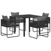 vidaXL Set de masă pentru grădină 5 pcs Negru și antracit