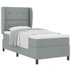 vidaXL Pat cu arcuri cu headboard Gri deschis 90 x 190 cm țesătură