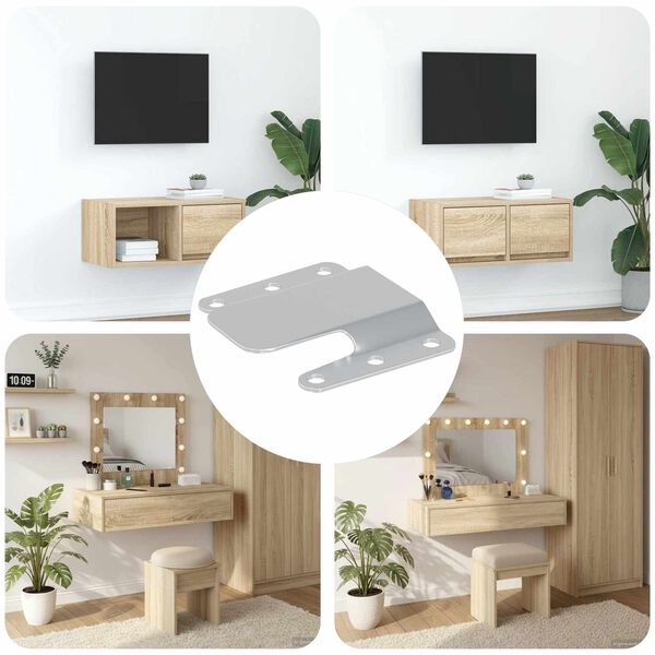 vidaXL Culoar de montare la nivel 12 pcs Argintiu 75 x 66 x 1,4 mm