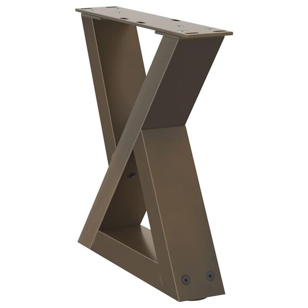 vidaXL Picioare pentru măsuță de cafea, 2 buc., oțel natural, 40x(30-31,3) cm